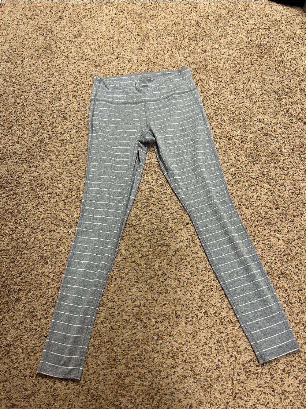 Gray Striped Leggings - Comfortable Everyday Bottoms